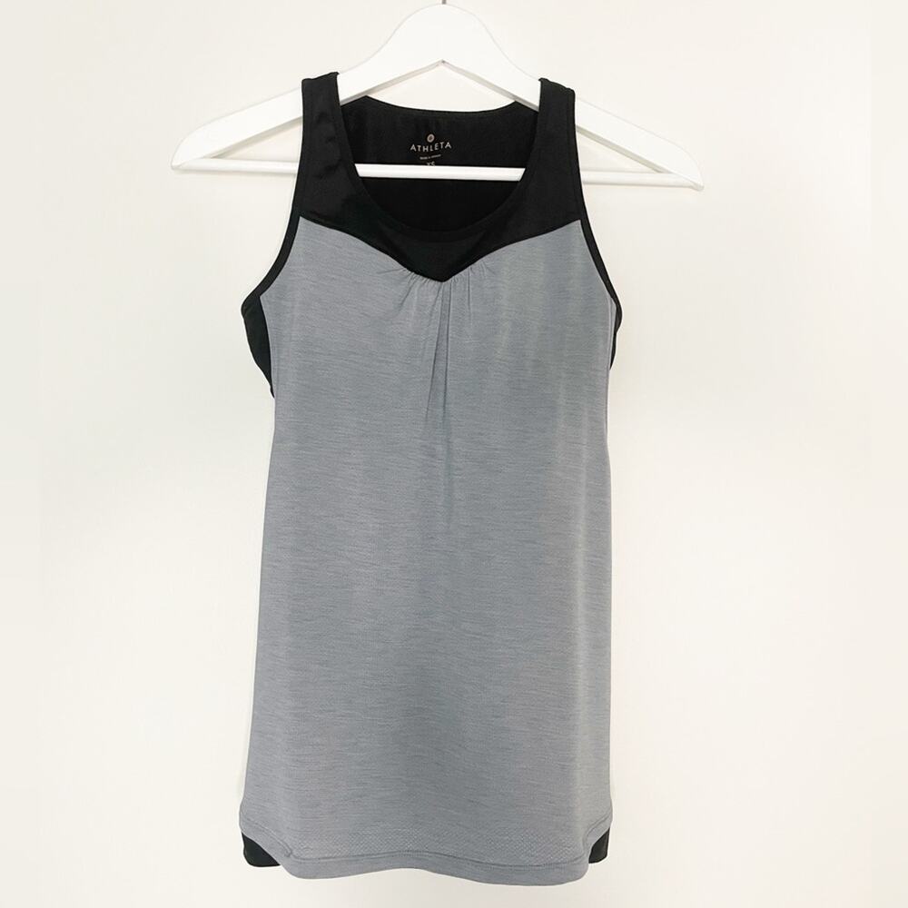 Athleta XS workout/ run tank in black and gray
